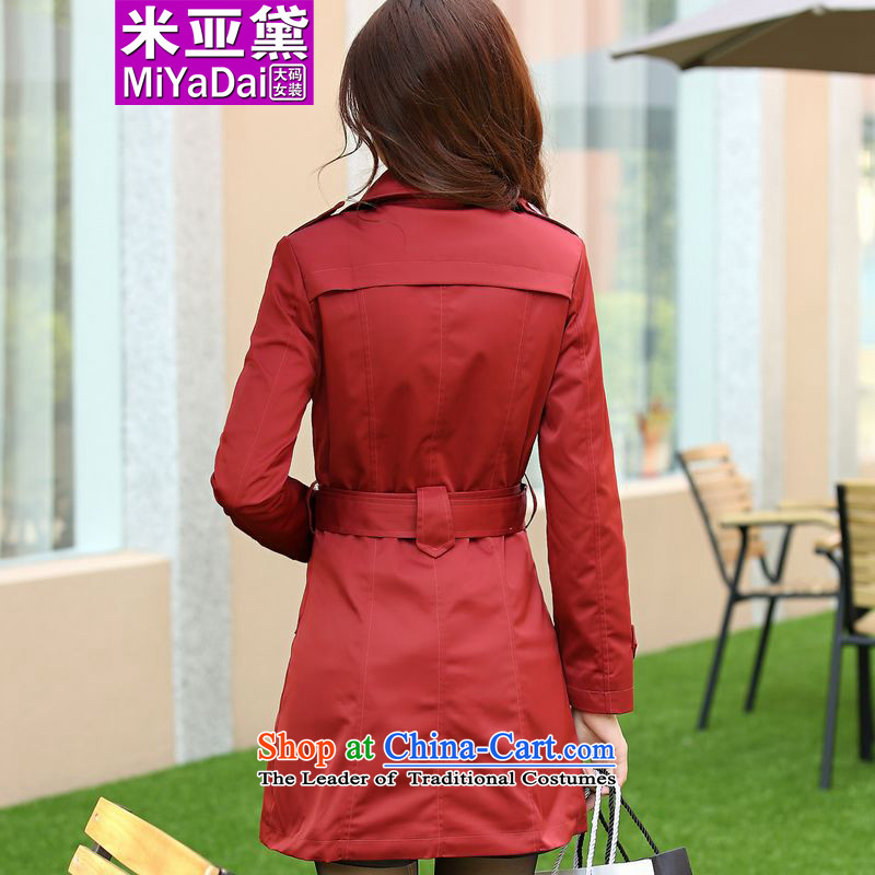 The Doi larger female windbreaker thick mm autumn and winter 2015 new Korean version in the thin long Sau San Fat sister wind jacket to 200 catties wine red 120-140), the burden of recommendations XL( the Doi (MIYADAI) , , , shopping on the Internet