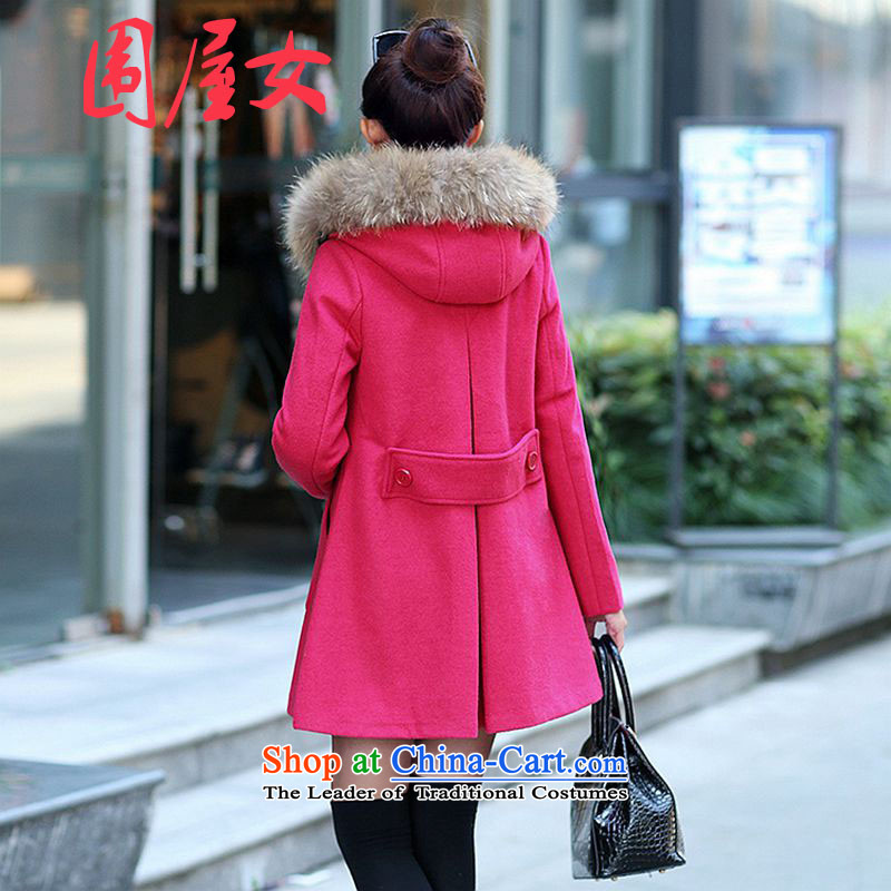Wai House (weiwunv) female Korean autumn and winter load new upscale relaxd really linked child gross for removable Gross Gross for long coats of female Red? , L, Wai public housing estate (weiwunv female) , , , shopping on the Internet