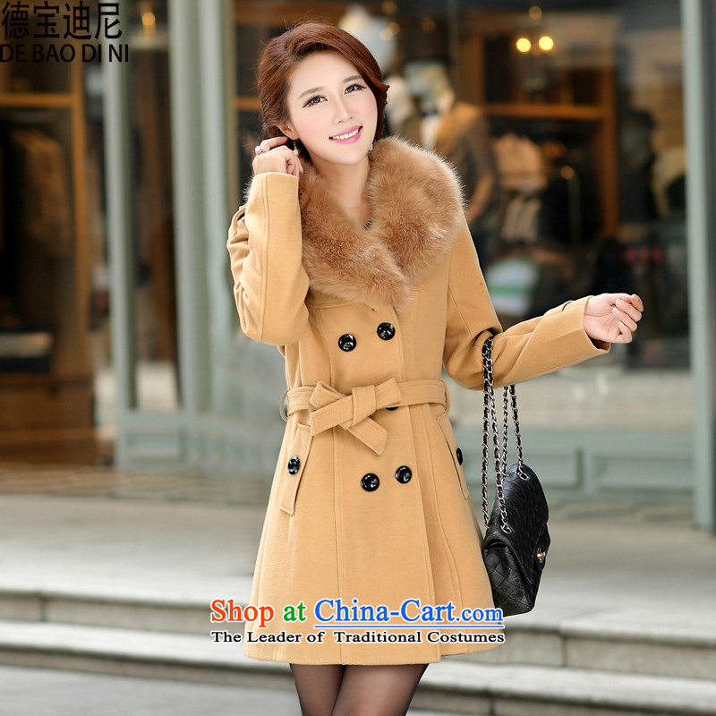 Debao Dini 2015 women in new long-Nagymaros collar larger thick hair? And colorXXXL jacket coat