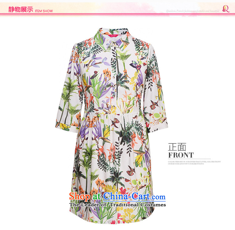 The former Yugoslavia Li Sau 2015 autumn large new mount female stylish lapel rainforest plant flowers and birds stamp Foutune of video-shirt thin dresses on white green Subhead (No. 2XL Photo, prices, brand platters! The elections are supplied in the national character of distribution, so action, buy now enjoy more preferential! As soon as possible.