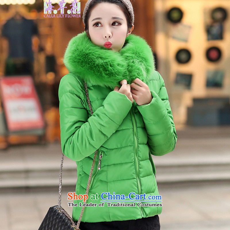 The sea route to spend the winter new pure color coat small, Sau San Nagymaros style large  J1172-806 jade4XL