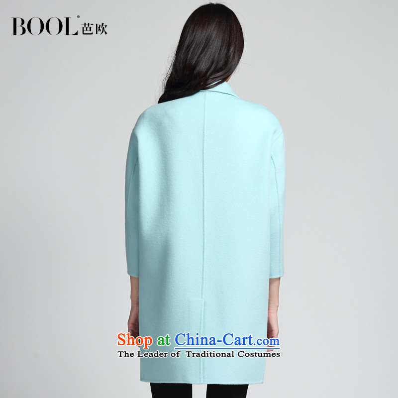 Barbara Euro 2015 Autumn new hand washable wool double-side suit coats, long hair? coats , L, and Euro-woo blue (BOOL) , , , shopping on the Internet