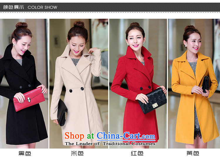 Lady element 2015 autumn and winter new Korean version of long wool a coat of Sau San video thin double-reverse collar gross? coats OL temperament female professional black M picture, prices, brand platters! The elections are supplied in the national character of distribution, so action, buy now enjoy more preferential! As soon as possible.