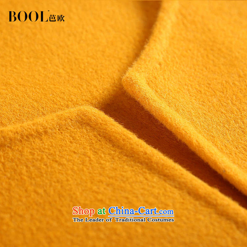 Barbara Euro 2015 Autumn Ms. new long neck hair? coats Korean wool satin jacket envelope of the Yellow 20-day pre-sale , L, and Europe (BOOL) , , , shopping on the Internet
