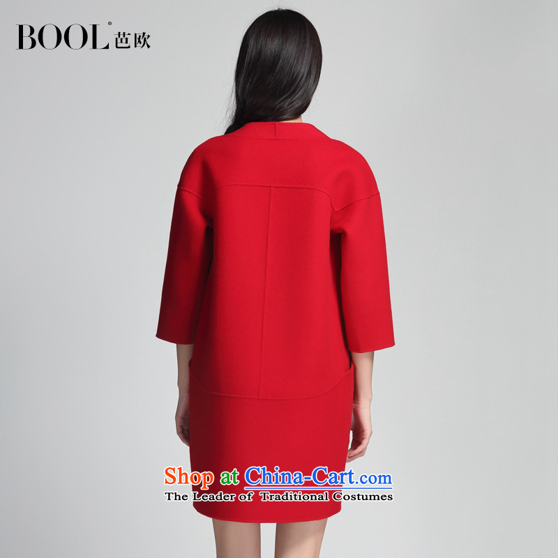 Barbara Euro 2015 Autumn new seven-sleeved wool-sided flannel coats, long hair? jacket poppy red S photographed the 20 day shipping, HIP (BOOL) , , , shopping on the Internet