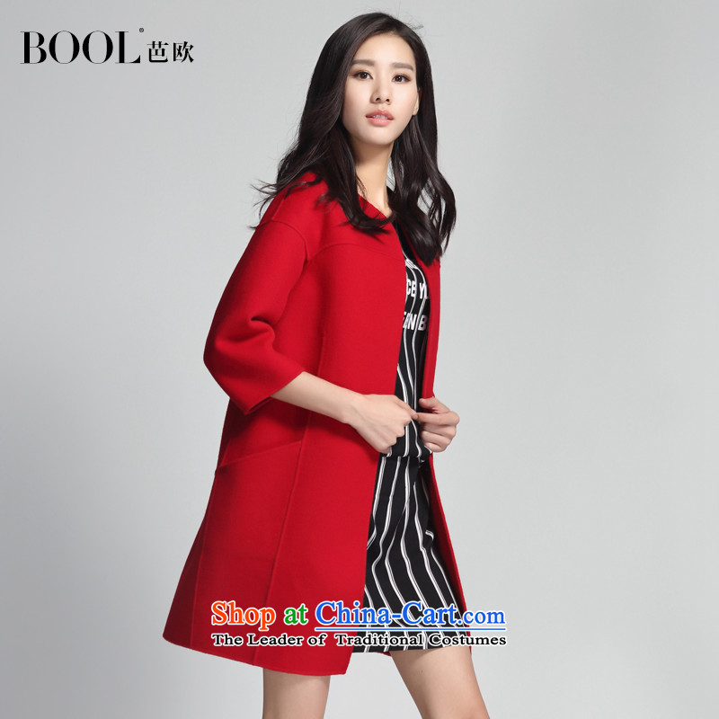 Barbara Euro 2015 Autumn new seven-sleeved wool-sided flannel coats, long hair? jacket poppy red S photographed the 20 day shipping, HIP (BOOL) , , , shopping on the Internet