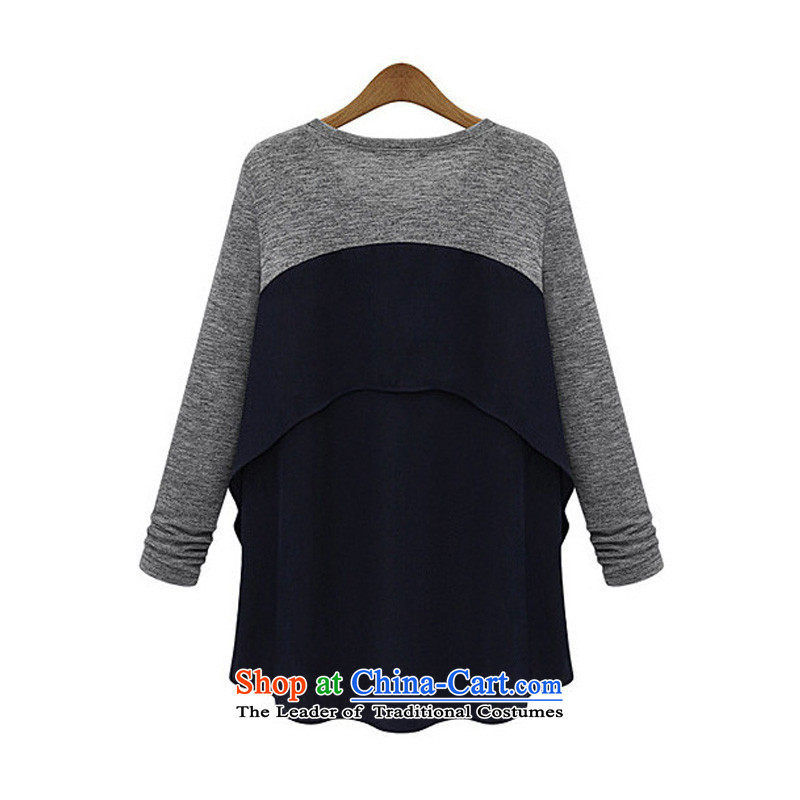 O Ya-ting 2015 autumn and winter, forming the new clothes to increase women's code thick mm round-neck collar leave two chiffon stitching Knitted Shirt female shirt light gray 5XL 175-200 recommends that you, O Jacob aoyating Ting () , , , shopping on the