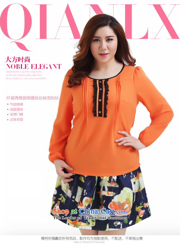 The former Yugoslavia Li Sau 2015 autumn large new mount female knocked color round-neck collar lace false flap long-sleeved sweater chiffon 0038 ORANGE 2XL Photo, prices, brand platters! The elections are supplied in the national character of distribution, so action, buy now enjoy more preferential! As soon as possible.