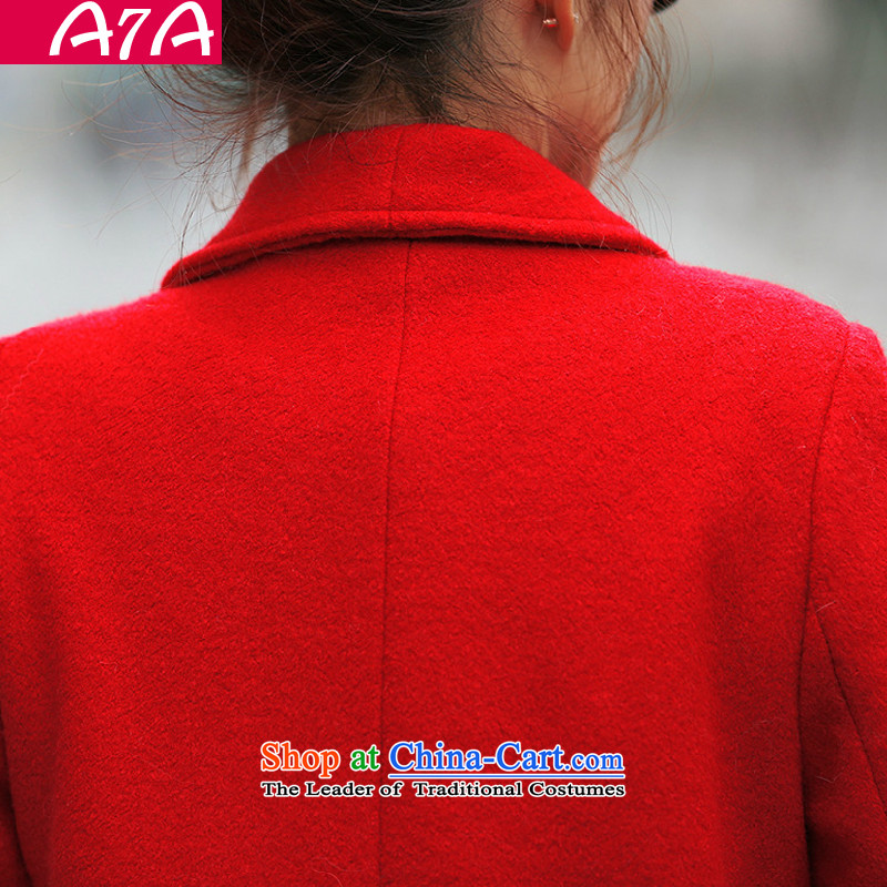 A7a2015 autumn and winter new gross jacket Korean?   in temperament long thick a wool coat girl Michelle in red L 468 temperament video thin ,A7A,,, shopping on the Internet