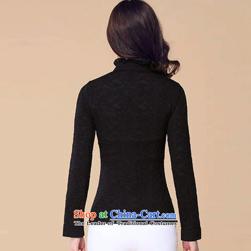 The officials of the fuseau larger female lace small collar to wear shirts xl thick mm plus extra thick lace shirt-black 5XL, Fuseau Mano turbid , , , shopping on the Internet