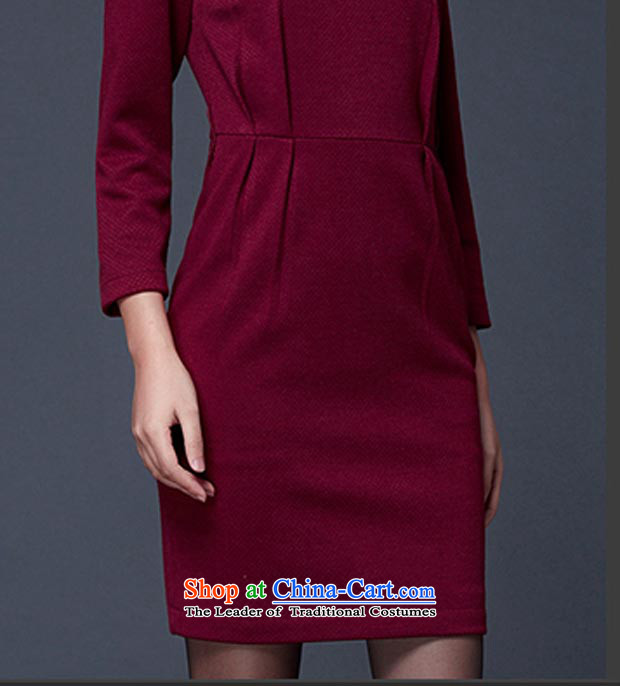 2015 Fall/Winter Collections New Sau San video thin long-sleeved dresses in the establishment of a career with long-sleeved blouses and dresses larger skirt suits evening dress 608 long-sleeved blue XXXXL picture, prices, brand platters! The elections are supplied in the national character of distribution, so action, buy now enjoy more preferential! As soon as possible.