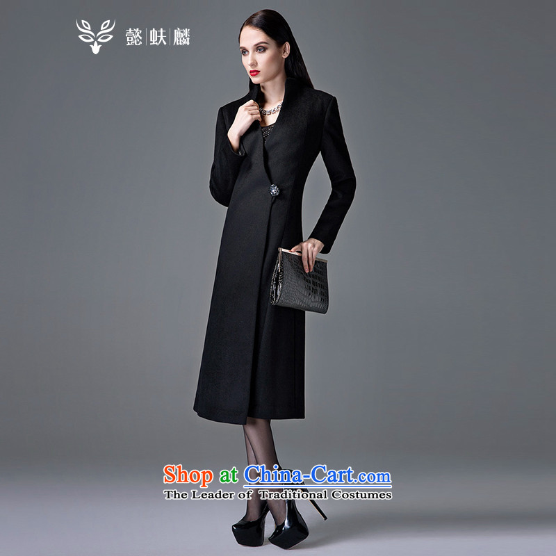 Headquarters or high-end Chu custom cashmere overcoat female 2015 new collar gross jacket western long?? winter coats of female woolen coat black?L