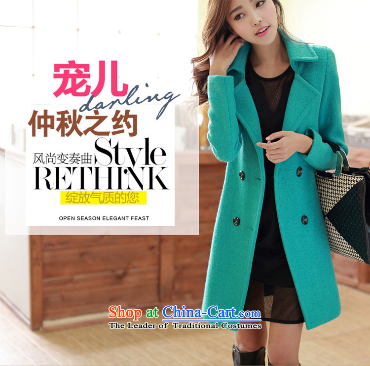 Flower HIV population by 2015 Fall/Winter Collections Of new women's jacket, a wool coat in the female long hair? Jacket Korean minimalist Sau San Mao coats light green? S picture, prices, brand platters! The elections are supplied in the national character of distribution, so action, buy now enjoy more preferential! As soon as possible.