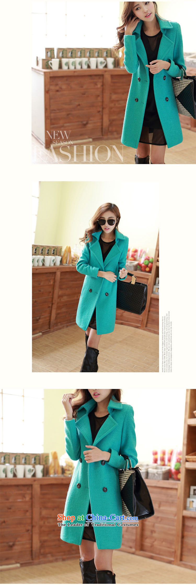 Flower HIV population by 2015 Fall/Winter Collections Of new women's jacket, a wool coat in the female long hair? Jacket Korean minimalist Sau San Mao coats light green? S picture, prices, brand platters! The elections are supplied in the national character of distribution, so action, buy now enjoy more preferential! As soon as possible.