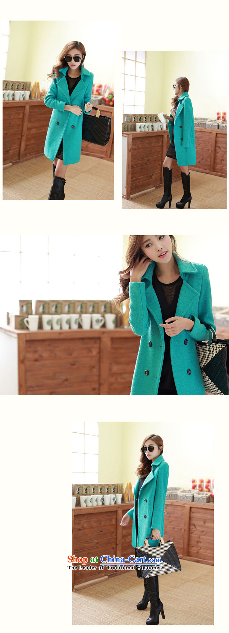 Flower HIV population by 2015 Fall/Winter Collections Of new women's jacket, a wool coat in the female long hair? Jacket Korean minimalist Sau San Mao coats light green? S picture, prices, brand platters! The elections are supplied in the national character of distribution, so action, buy now enjoy more preferential! As soon as possible.
