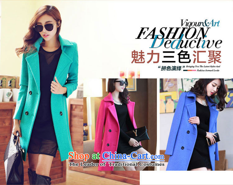 Flower HIV population by 2015 Fall/Winter Collections Of new women's jacket, a wool coat in the female long hair? Jacket Korean minimalist Sau San Mao coats light green? S picture, prices, brand platters! The elections are supplied in the national character of distribution, so action, buy now enjoy more preferential! As soon as possible.