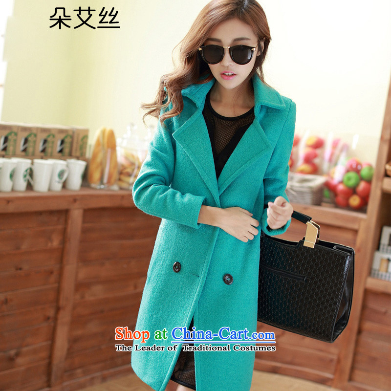 Flower HIV population by 2015 Fall/Winter Collections Of new women's jacket, a wool coat in the female long hair? Jacket Korean minimalist Sau San Mao coats , light green? flower HIV shopping online population has been pressed.