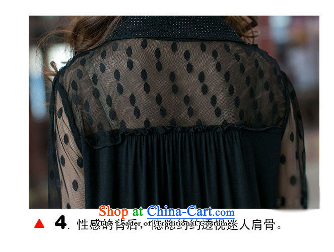 Morning to replace the Korean version of autumn 2015 large female thick MM loose video thin rose blossoms lapel long-sleeved chiffon lace dresses 2XL( recommendations 135-150 black catty) Picture, prices, brand platters! The elections are supplied in the national character of distribution, so action, buy now enjoy more preferential! As soon as possible.