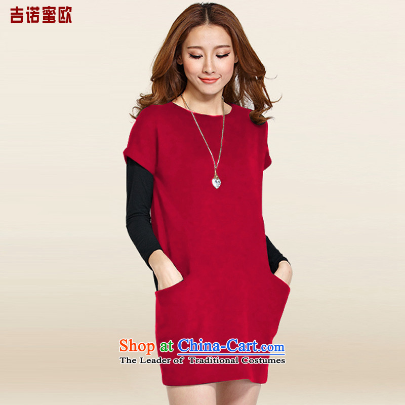 Guinot Alfa Romeo 2015 Autumn replacing the new Korean version of large numbers of ladies dress thick mm loose video thin to two kits xl short skirts bourdeauxXXL 126-135 catty