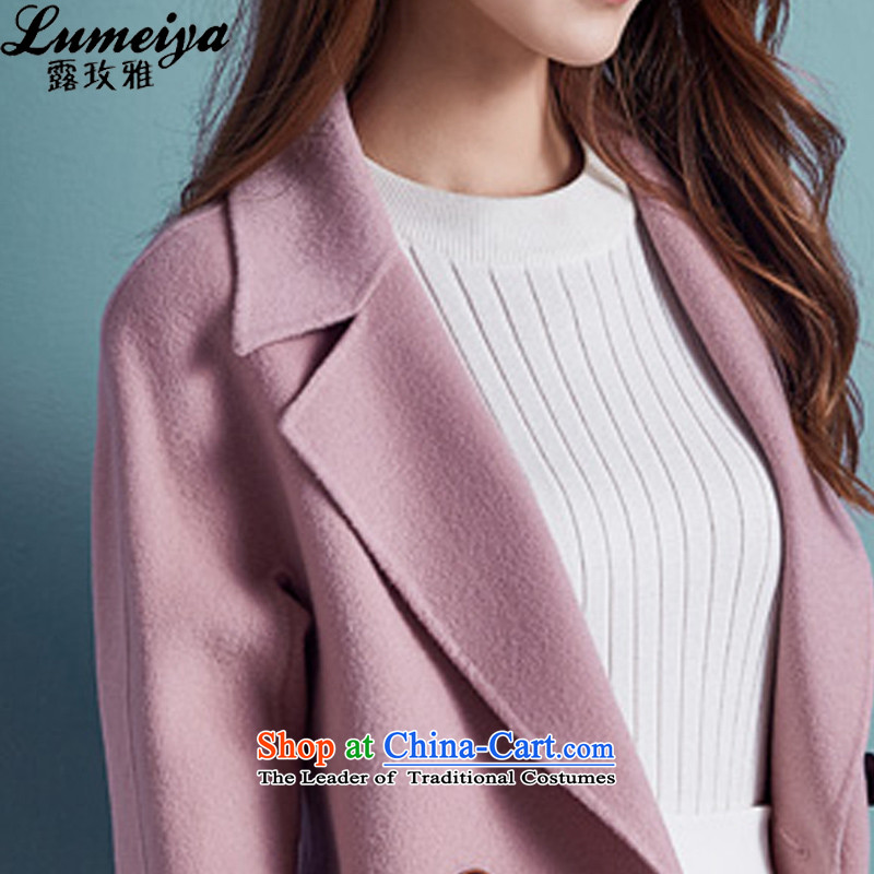 Receive Nga fall 2015, long hair? jacket high-end 2-sided wool velvet cloak girl and pink S 7074 receive a (LUMEIYA) , , , shopping on the Internet