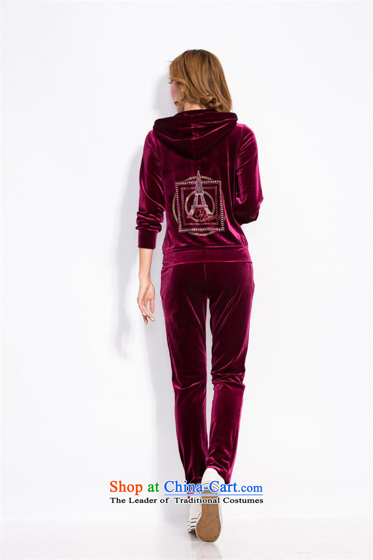Load New autumn 2015 gold velour leisure suite with cap large long-sleeved trousers lint-free sports suits women Chun-blue XXL picture, prices, brand platters! The elections are supplied in the national character of distribution, so action, buy now enjoy more preferential! As soon as possible.