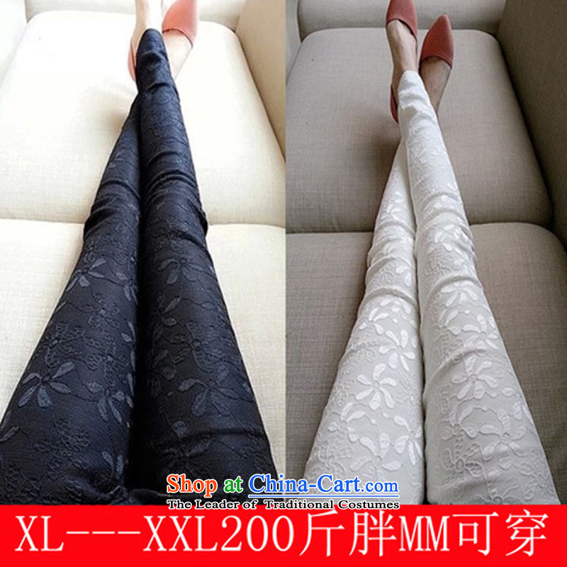 Gigi Lai Young Ah 2015 autumn and winter, new lace trousers xl thick MM stretch of Sau San ladies pants, forming the female black XXXL trousers
