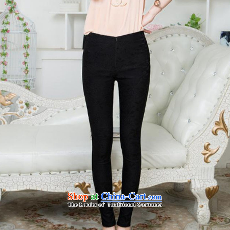 Gigi Lai Young Ah 2015 autumn and winter, new lace trousers xl thick MM stretch of Sau San ladies pants, forming the trousers female black XXXL, Gigi Lai nickname has been pressed Mireya Moscoso shopping on the Internet