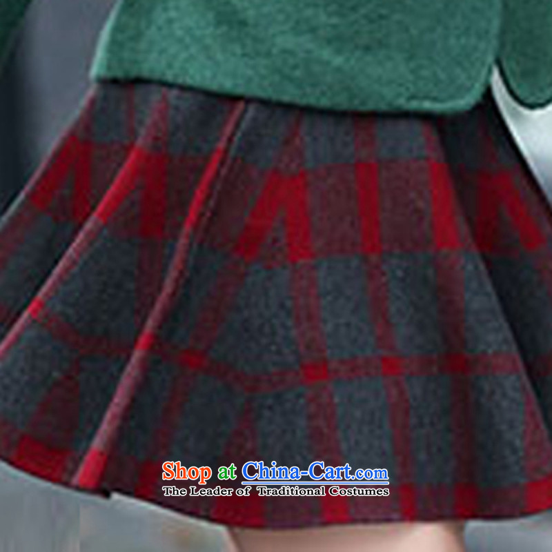 Install the latest Autumn 2015 OEHE, Korean short of Sau San? female stylish graphics thin coat lapel of long-sleeved sweater dark green L,oehe,,, shopping on the Internet