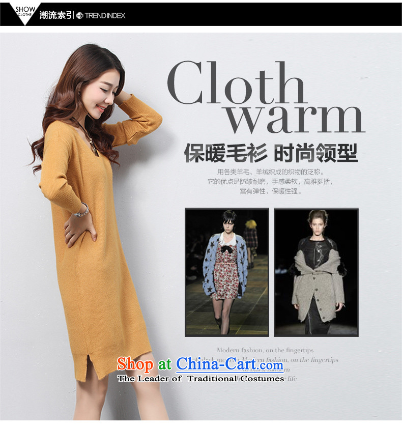 The United Lai Chi 2015 Fall/Winter Collections new Korean version of large numbers of women in the long forming the Netherlands long-sleeved sweater knit-coated apron AQ1217 female clothes  Yellow XL Photo, prices, brand platters! The elections are supplied in the national character of distribution, so action, buy now enjoy more preferential! As soon as possible.