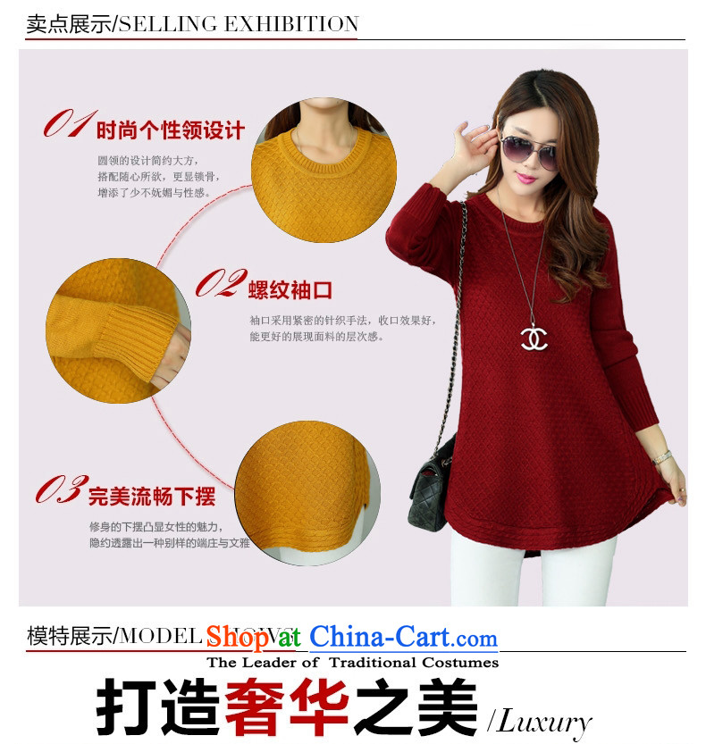 Elizabeth sub-To increase the number of female new stylish shirt, long-sleeved sweater MM thick Korean video in szie thin solid long sleeved clothes Knitted Shirt dresses T-shirt wine red XXL recommended weight 140-160 characters catty picture, prices, brand platters! The elections are supplied in the national character of distribution, so action, buy now enjoy more preferential! As soon as possible.