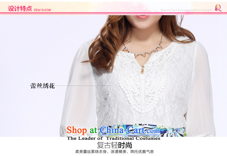 The former Yugoslavia Li Sau 2015 autumn large new mount female stylish V-Neck Lace Embroidery stitching fresh dress Subhead (No. 2XL pictures, price blue, brand platters! The elections are supplied in the national character of distribution, so action, buy now enjoy more preferential! As soon as possible.