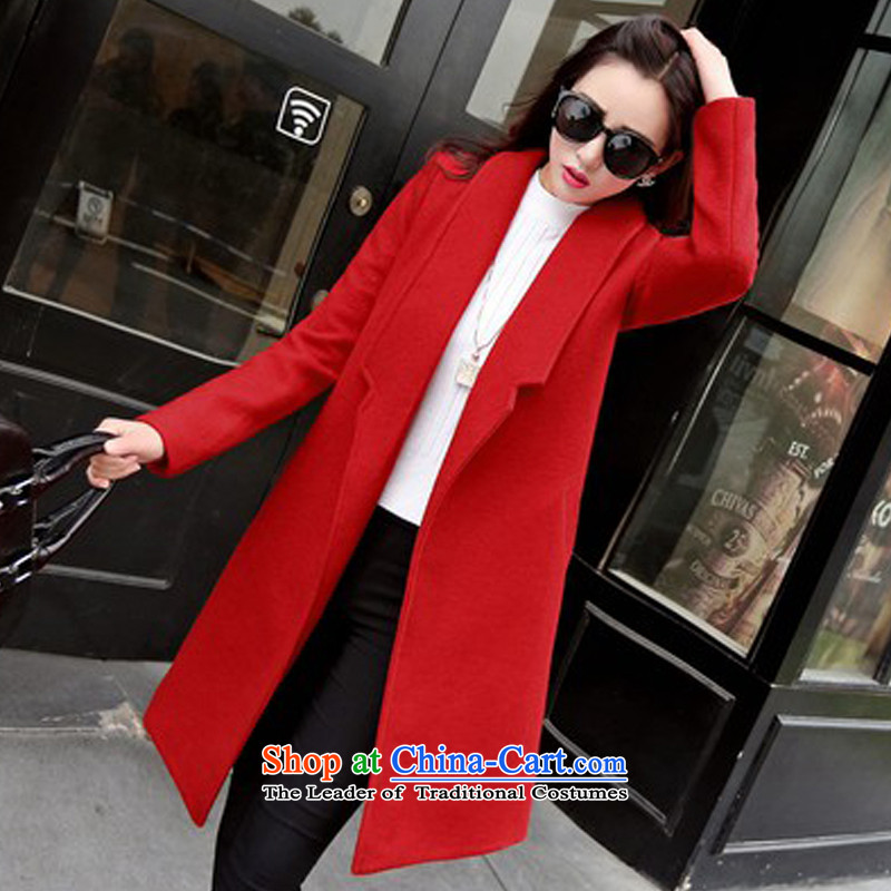 Kam Ming Yue? female coats seven winter 2015 Korean version of the new thickening of female Sau San Mao jacket?? In coats long woolen coat female red plus lint-free , L, MR MARTIN LEE Kam 7 decreased by , , , shopping on the Internet