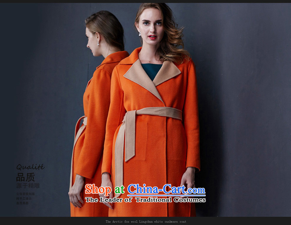 Yu Xin female plain manual duplex coats female gross? cashmere overcoat  2015 new spring and autumn in gross? jacket OL long coats gross? female orange L picture, prices, brand platters! The elections are supplied in the national character of distribution, so action, buy now enjoy more preferential! As soon as possible.