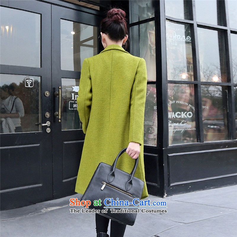 The Autumn Breeze 2015 autumn and winter new Korean Sau San video thin thick plus lint-free long hair? female wool coat jacket Connie sub-jacket? Green M without lint-free floating in the autumn, , , , shopping on the Internet