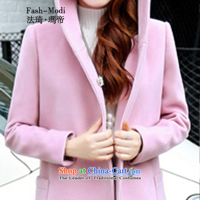 Law Chi Princess Royal coat female 2015 gross? autumn and winter coats female Korean gross?   Graphics thin hair version? In female long coat cap coats female gross? 2516\6868 pink. M, Mr. Qi in Dili and the law (fash-modi) , , , shopping on the Internet