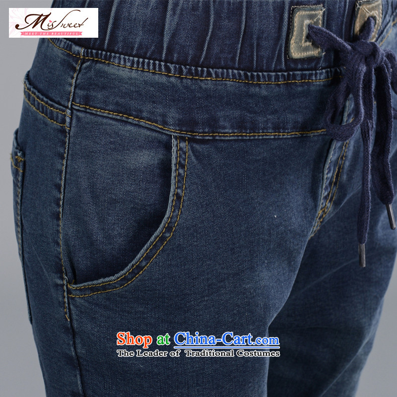 The litany of 200 m to the burden may pass through large jeans female thick sister video thin trousers to increase female dark blue jeans 38 (recommendation 2 feet) meter waist Xin Ulsan shopping on the Internet has been pressed.