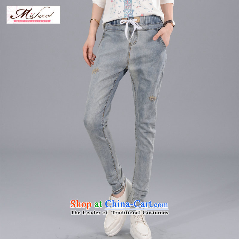 The litany of 200 m to the burden may pass through large jeans female thick sister video thin trousers to increase female dark blue jeans 38 (recommendation 2 feet) meter waist Xin Ulsan shopping on the Internet has been pressed.