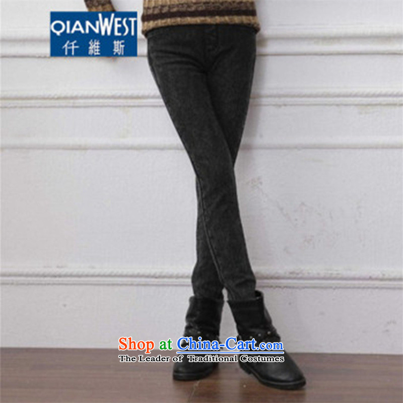 The Scarlet Letter, larger female thick sister thick jeans 2015 autumn and winter new Korean version of large numbers of ladies thick MM Stretch thick dark blue jeans 2163 plus recommendations 175-215 5XL lint-free, Shigeru (QIANWEISI) , , , shopping on the Internet