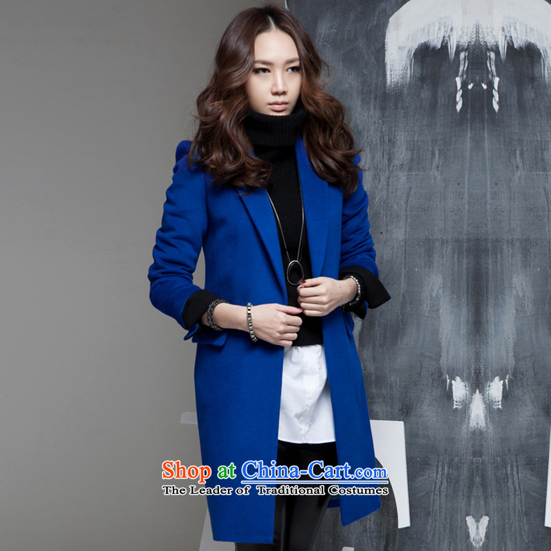  The Korean version of leisure in ouline long jacket coat gross? deep blue jacket women gross Sau San? blue xl,ouline,,, shopping on the Internet