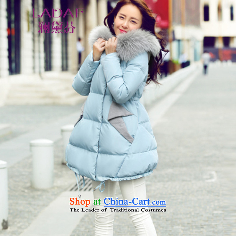The World 2015 autumn and winter fun Doi new thick and long, Sau San cloak-Nagymaros collar down female 299 BLUE  XL, World Doi Fen (LANDAIFEN) , , , shopping on the Internet