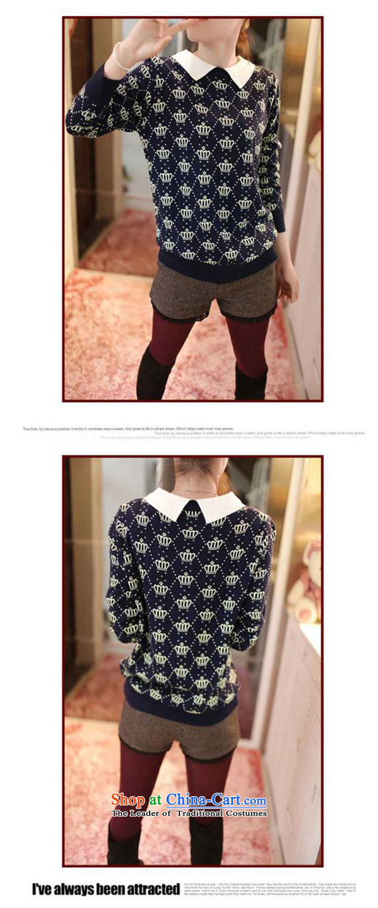 Mr products fall/winter Korean Foreign Exchange 2015 new larger female thick MM to intensify the Knitted Shirt Stretch video Sau San thin lapel warm sweater 2150 navy blue yellow crown 3XL picture, prices, brand platters! The elections are supplied in the national character of distribution, so action, buy now enjoy more preferential! As soon as possible.