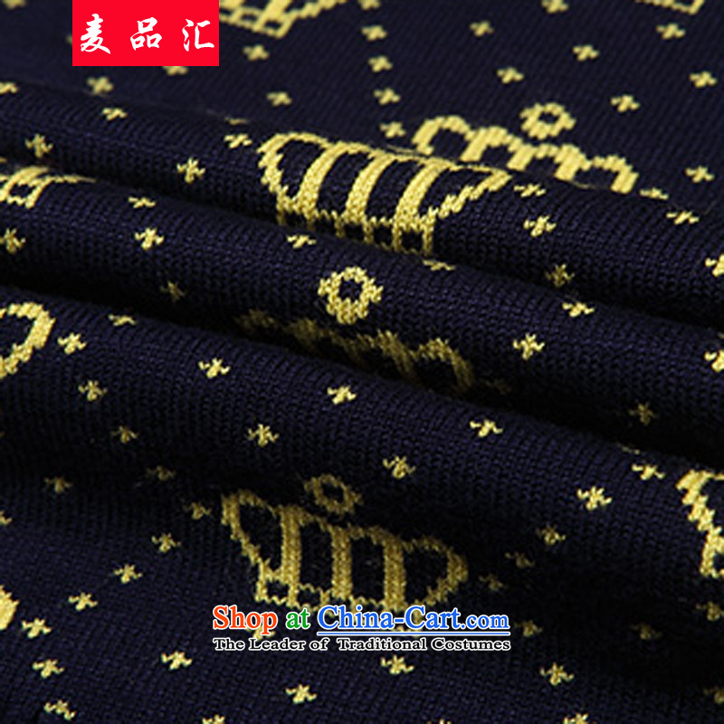 Mr products fall/winter Korean Foreign Exchange 2015 new larger female thick MM to intensify the Knitted Shirt Stretch video Sau San thin lapel warm sweater 2150 navy blue yellow crown 3XL, MAK products removals by sinks , , , shopping on the Internet
