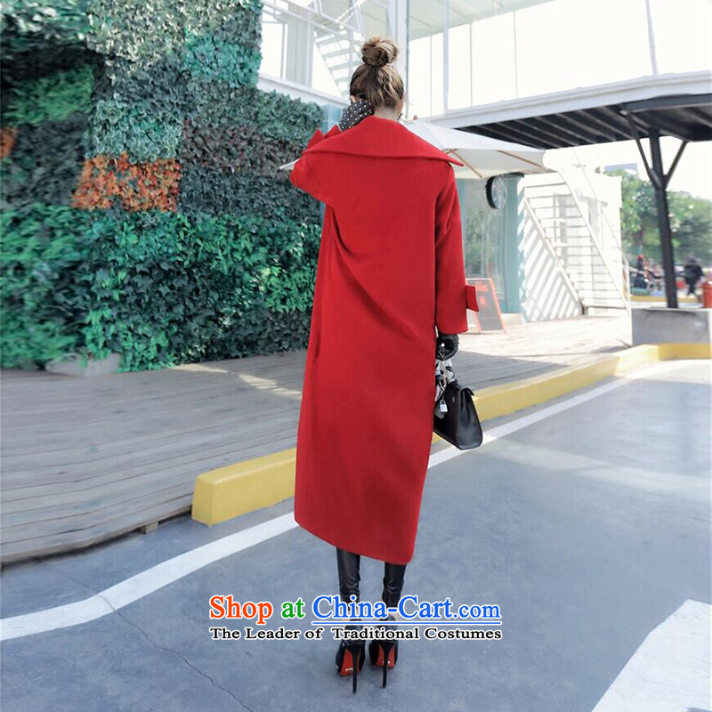 The Korean version of cadres Sheikh 2015 ultra long red cloak female long cashmere Sau San a trendy lapel a knee-coats , red-hyuk (qianhe Gan) , , , shopping on the Internet