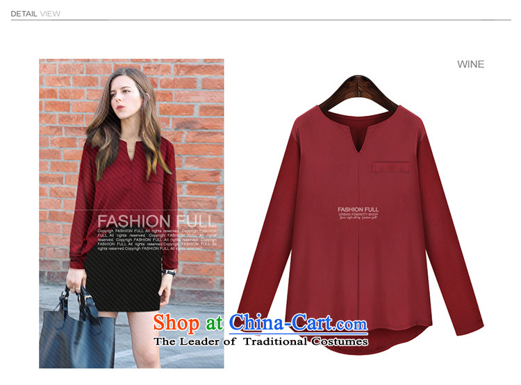 Ms 2015 sub-large female new fall inside the shirt thick MM autumn and winter to increase the number of video thin stylish shirt, forming the solid color T-shirt 302 Black 5XL picture, prices, brand platters! The elections are supplied in the national character of distribution, so action, buy now enjoy more preferential! As soon as possible.