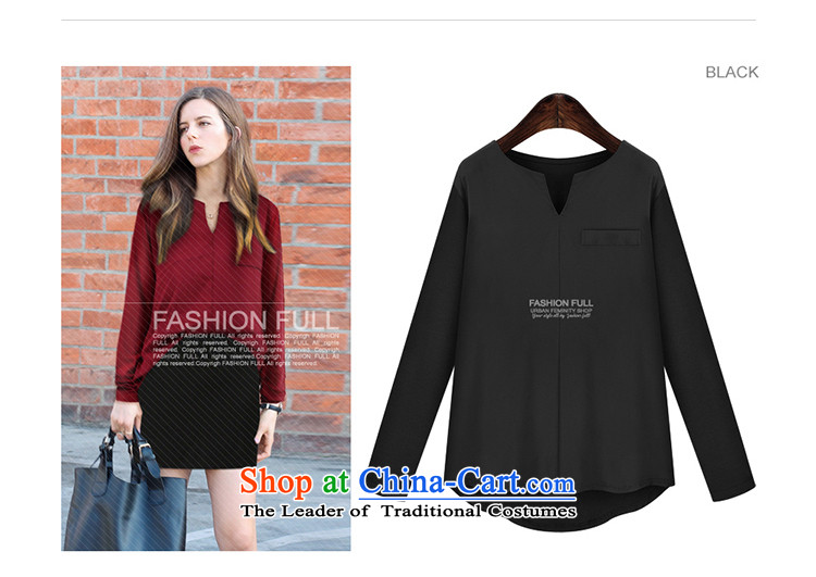 Ms 2015 sub-large female new fall inside the shirt thick MM autumn and winter to increase the number of video thin stylish shirt, forming the solid color T-shirt 302 Black 5XL picture, prices, brand platters! The elections are supplied in the national character of distribution, so action, buy now enjoy more preferential! As soon as possible.
