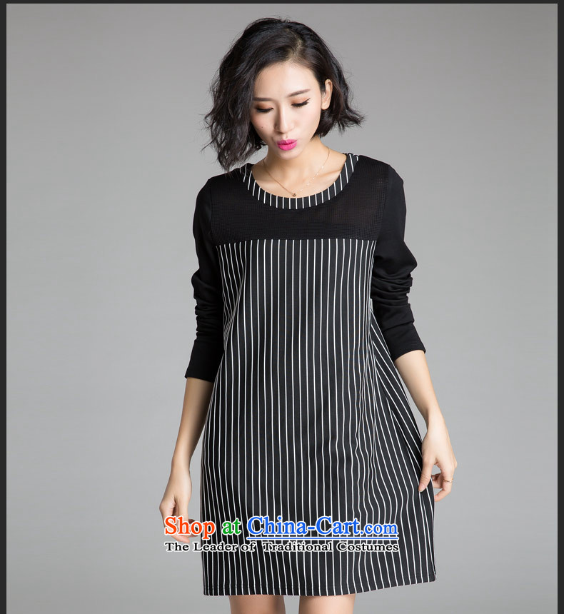 The Eternal Soo increase women's dresses autumn 2015 new product expertise with mm thick people to sister loose video thin stylish black-and-white streaks in temperament suits black and white color streaks skirt 2XL Photo, prices, brand platters! The elections are supplied in the national character of distribution, so action, buy now enjoy more preferential! As soon as possible.