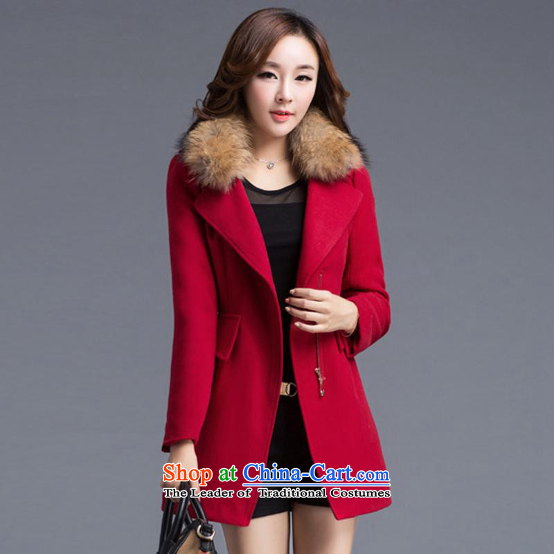 Kam Ming Yue? female coats seven winter 2015 Korean version of the new thickening of the girl on the Nagymaros for jacket?   in gross? coats of woolen coat female red , L, Kam Ming Yue , , , 7 shopping on the Internet