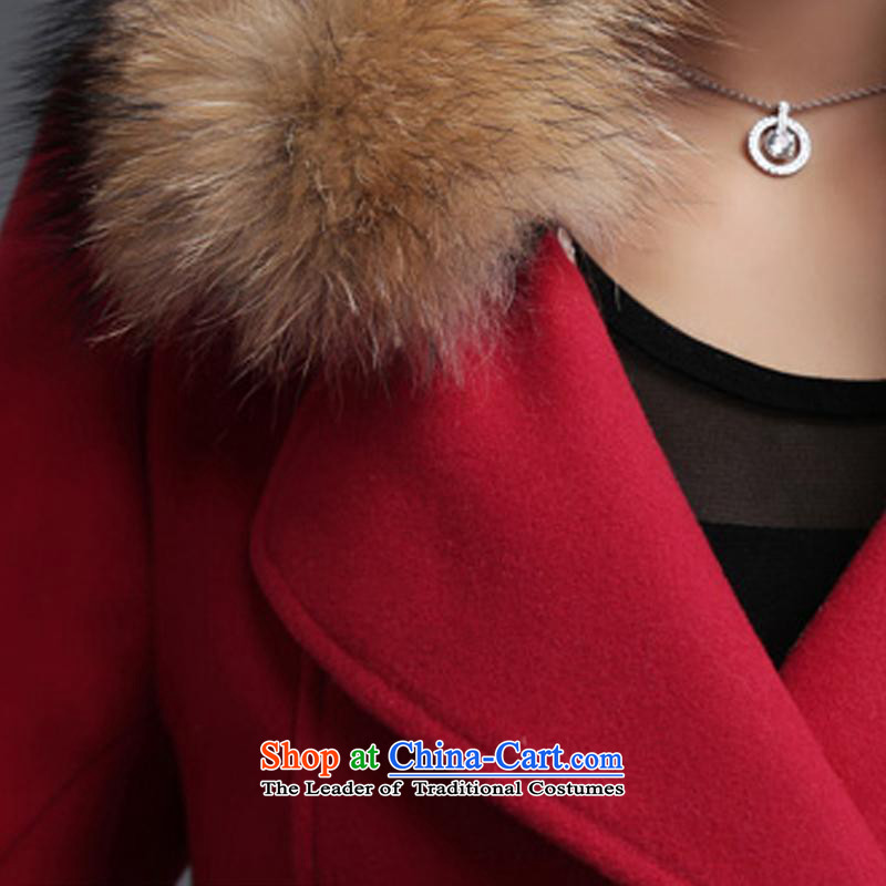 Kam Ming Yue? female coats seven winter 2015 Korean version of the new thickening of the girl on the Nagymaros for jacket?   in gross? coats of woolen coat female red , L, Kam Ming Yue , , , 7 shopping on the Internet