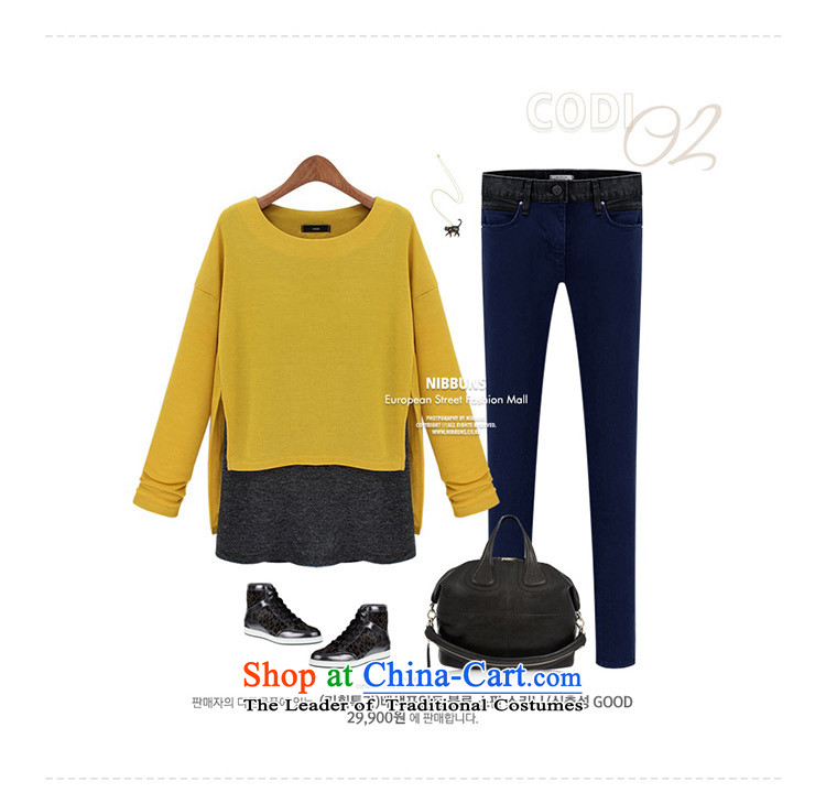 Elizabeth autumn 2015 sub-new products for larger female thick MM female Western Fall/Winter Collections new graphics thin Foutune of false two knitted sweaters K624 YELLOW 5XL T-shirt picture, prices, brand platters! The elections are supplied in the national character of distribution, so action, buy now enjoy more preferential! As soon as possible.