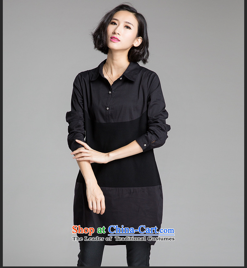 Hee-m to xl female extra-thick mm2015 shirt Fall/Winter Collections new thick sister thick, Hin thin black poverty Korean shirt collar deep red 3XL(140-160 catty) Picture, prices, brand platters! The elections are supplied in the national character of distribution, so action, buy now enjoy more preferential! As soon as possible.